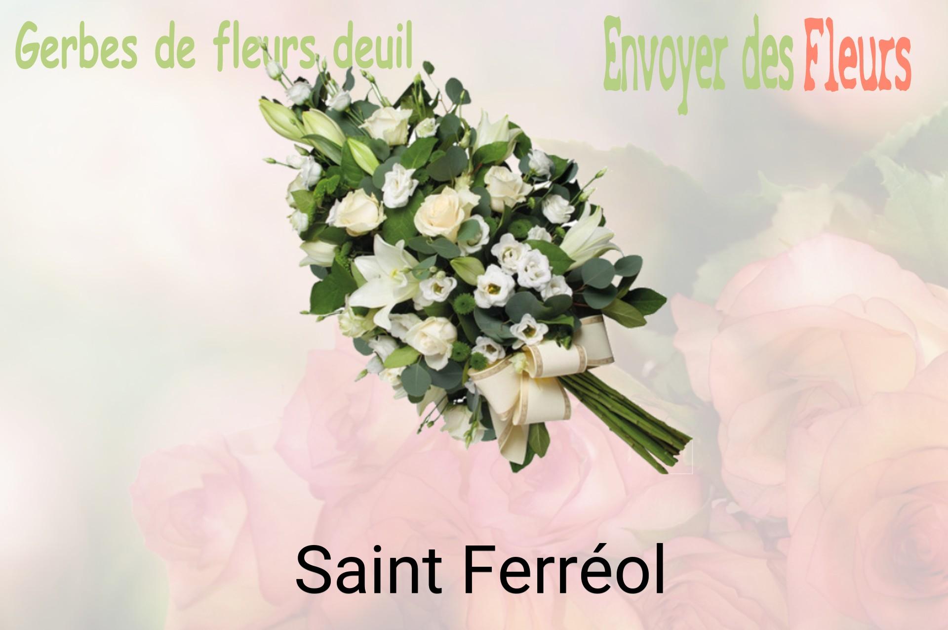Gerbe de fleurs de deuil livrée à Saint-Ferréol